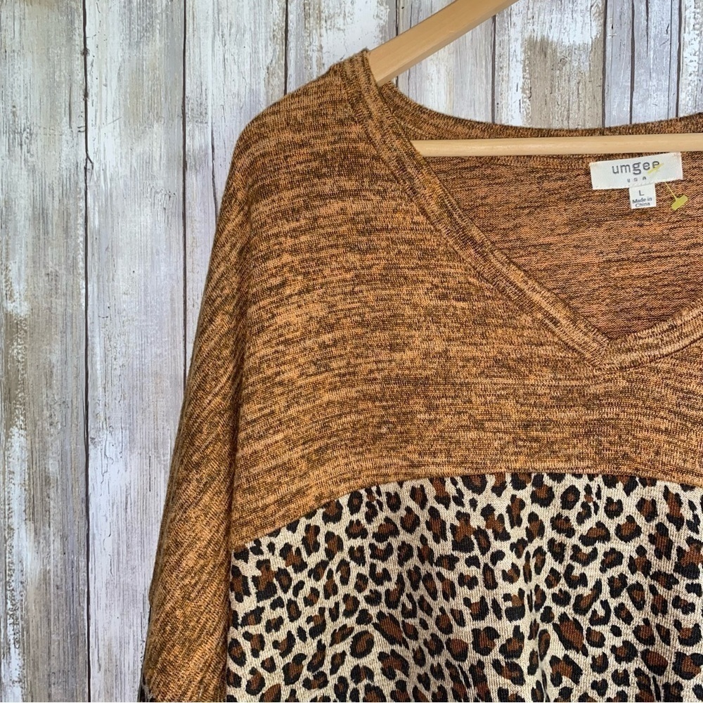 Umgee Leopard Colorblock Sweater - Picture 5 of 7